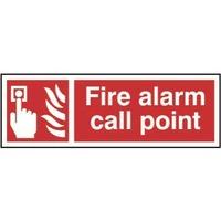 fire alarm call point self adhesive sticky sign 300 x 100mm