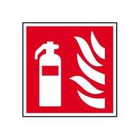 fire extinguisher symbol self adhesive sticky sign 200 x 200mm