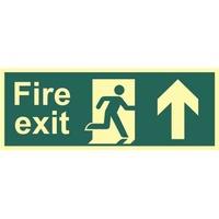 fire exit man and arrow up sign pho 400 x 150mm