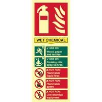 Fire Extinguisher Composite: Wet Chemical Sign - PHS (75 x 200mm)