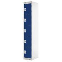 five compartment locker blue door 300mm deep mc00025