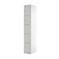 five compartment locker light grey door 450mm deep mc00062