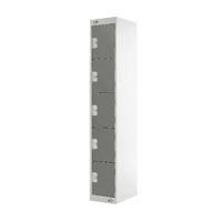 Five Compartment Locker Dark Grey Door 450mm Deep MC00063