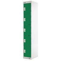 five compartment locker green door 300mm deep mc00028