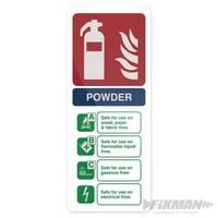 Fixman Dry Powder Fire Extinguisher Sign 202 x 82mm Pl