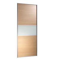 fineline silver oak effect sliding wardrobe door h2220 mm w914 mm