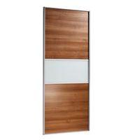 fineline natural walnut effect sliding wardrobe door h2220 mm w914 mm