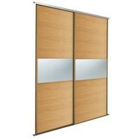 Fineline White Mirror Sliding Wardrobe Door Kit (H)2220 mm (W)762 mm Pack of 2