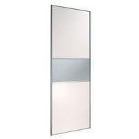 fineline white mirror sliding wardrobe door h2220 mm w762 mm