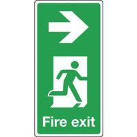 fire exit arrow right 250x500 vinyl