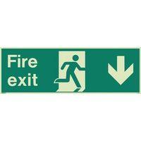 FIRE EXIT SINGLE SIDED SIGNS FOR LARGE AREAS 300 X 900MM