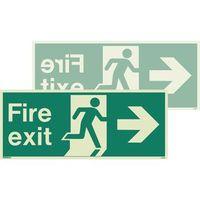 FIRE EXIT DOUBLE SIDED SIGNS FOR LARGE BUILDINGS 250 X 600