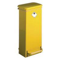 fire retardant fixed body bin free standing 17l yellow body and lid