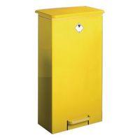 FIRE RETARDANT SACKHOLDER, FIXED BODY - FREE STANDING 64L, YELLOW BODY AND LID