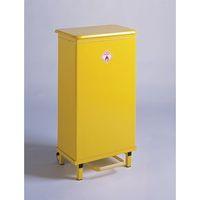 fire retardant sackholder semi mobile 64l yellow with lid cw 2 wheels