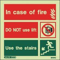 FIRE - NO LIFT SIGN 150 x 150 RIGID