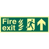 Fire Exit Arrow Up Glow In The Dark