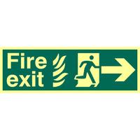 Fire Exit Arrow Right Glow In The Dark