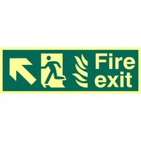 fire exit arrow diagonal up left glow in the dark