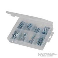 fixman 558715 csk machine screws and nuts pack silver 105 piece