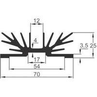 Fin heat sink 5 C/W (L x W x H) 15 x 70 x 25 mm TOP 3, TO 220 ASSMANN WSW V5512W