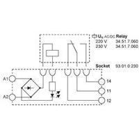 Finder 38.51.0.240.0060 - 6A Relay Interface Module, EMR, SPDT-CO 250Vac