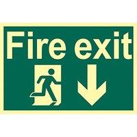 Fire Exit Arrow Down Sign V2