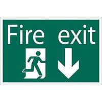 Fire Exit Arrow Down Sign Pvc