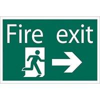 fire exit arrow right sign pvc