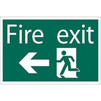 fire exit arrow left sign pvc