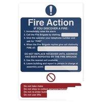 Fixman Fire Action If You Discover Sign 200 x 300mm Self-adhesive