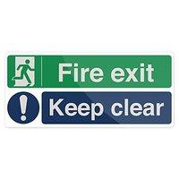 Fixman Fire Exit Keep Clear Sign 450 x 200mm Rigid
