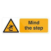 fixman mind the step sign 300 x 100mm self adhesive