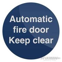 Fixman Automatic Fire Door Sign 100 x 100mm Rigid Pl