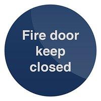 Fixman Fire Door Keep Closed Sign 100 x 100mm Self Adhesive