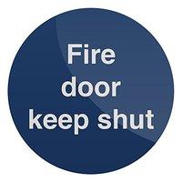 fixman fire door keep shut sign 100 x 100mm self adhesive