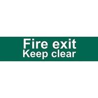 Fire Exit Keep Clear Text Sign