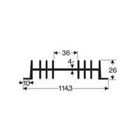 Fin heat sink 2.3 C/W (L x W x H) 75 x 111 x 26 mm Fischer Elektronik SK 01 75 SA