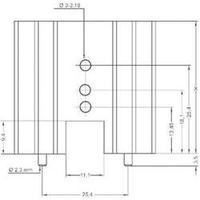 Fin heat sink 6.5 C/W (L x W x H) 25.4 x 41.6 x 25 mm TO 220, TOP 3, SOT 32 ASSMANN WSW V8511W