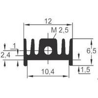 Fin heat sink 40 C/W (L x W x H) 25 x 12 x 6.5 mm TO 220 ASSMANN WSW V5629G