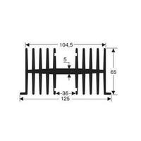 Fin heat sink 1.1 C/W (L x W x H) 75 x 125 x 65 mm Fischer Elektronik SK 34 75 SA