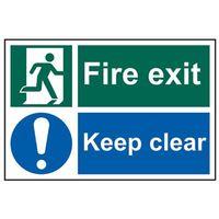 fire exit keep clear pvc 300 x 200mm