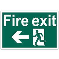 Fire Exit Running Man Arrow Left - PVC 300 x 200mm