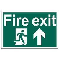 fire exit running man arrow up pvc 300 x 200mm