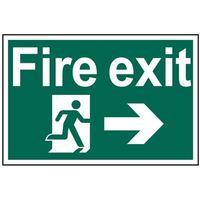 Fire Exit Running Man Arrow Right - PVC 300 x 200mm