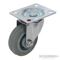 Fixman Swivel Rubber Castor 75mm 50kg