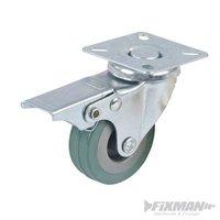 Fixman Braked Swivel Rubber Castor 50mm 50kg