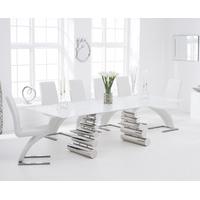Firenze 180cm White Glass and Metal Extending Dining Table with Hampstead Z Chairs