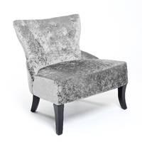 Fitzrovia Crushed Velvet Silver Chair