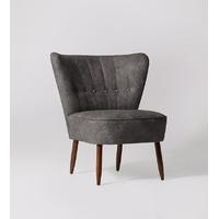 Fitz Chair in Manhattan Grey Leather, dark Feet